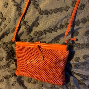 Whiting and Davis mesh bag/orange